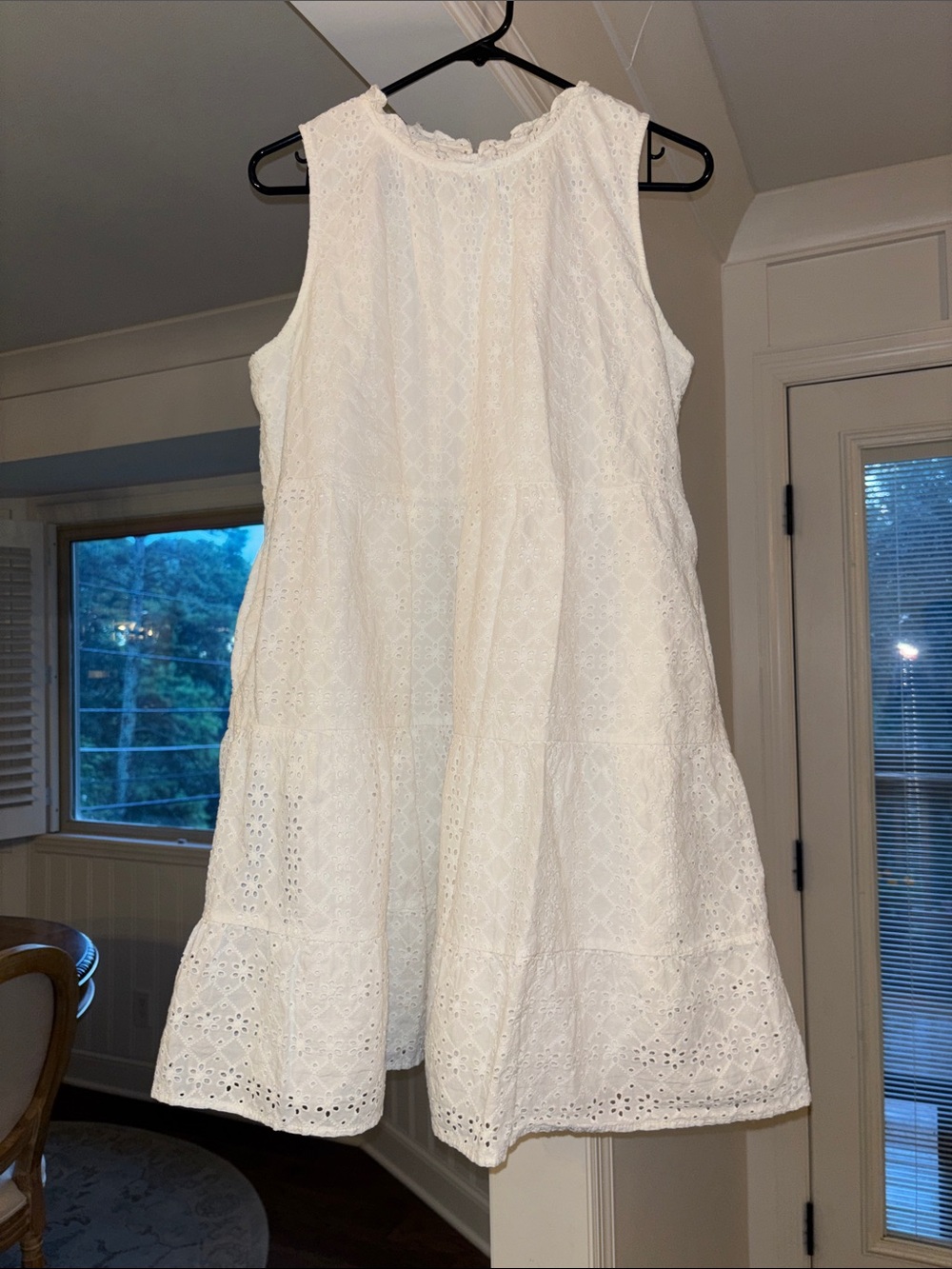 LOFT White Eyelet Tiered Sleeveless Dress - Picture 1 of 3